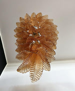 Rosalind Amber Glass Chandelier – Handcrafted Feather Design Pendant Light