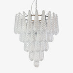 Aurelia Glass Droplet Chandelier – Modern Waterfall Pendant Light for Dining Room and Foyer