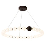 Celestial Bead Ring Chandelier – Modern LED Pendant for Dining and Living Spaces