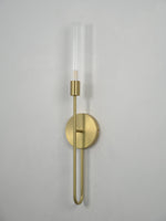 Arcline Glass Wall Sconce – Modern Brass LED Wall Light for Bedroom & Living Room