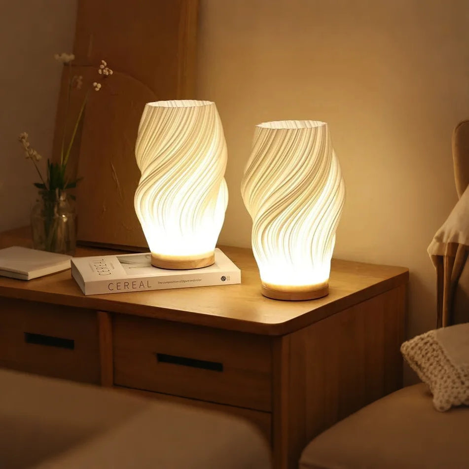 Chic Spiral Striped Shade Night Light Lamp
