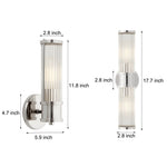 1 2 Light Modern Chrome Gold Wall Sconce With Cylinder Clear Glass Shade