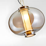 1 Light Amber Glass Shade Post Modern Pendant Lights Hanging Lamp