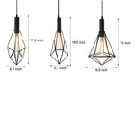 Geometric Lines Black Retro Industrial Style Chandelier Li002719