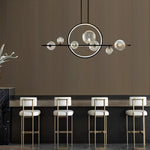Modern Black Glass Bubble LED Chandelier for Dining Room and Kitchen Island