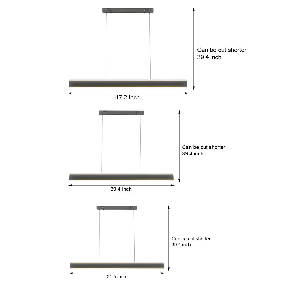 31 5 39 4 47 2 Led Linear Pendant Island Up And Down Light Suspension