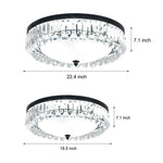 Round Crystal Led 3 Step Dimming Luxury American Style Ceiling Lights