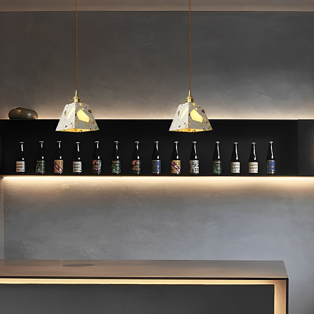 Retro Terrazzo Concrete Nordic Pendant Light Ha080859