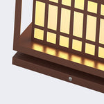 Square Led Waterproof Brown Outdoor Post Light