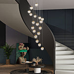 Spiral Pineapple Multi Glass Ball Staircase Chandelier Led Globes Hanging Ceiling Lights Suspension Lamp Drop Lights For Stairs