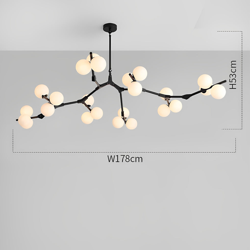Nordic Style Modern Minimalist Cluster Metal Glass Chandelier Black Gold Fixture