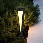 Modern Solar LED Lawn Light in Gray Aluminum for Garden Pathways