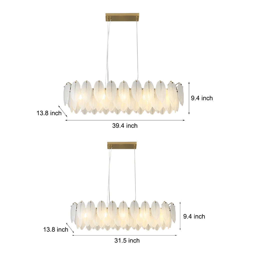 Glass Feathers Dining Room Light Ha098702