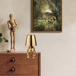 Cute Gold Man Statue Led Table Lamp