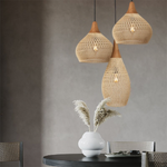 Vintage Rattan Woven Chandelier