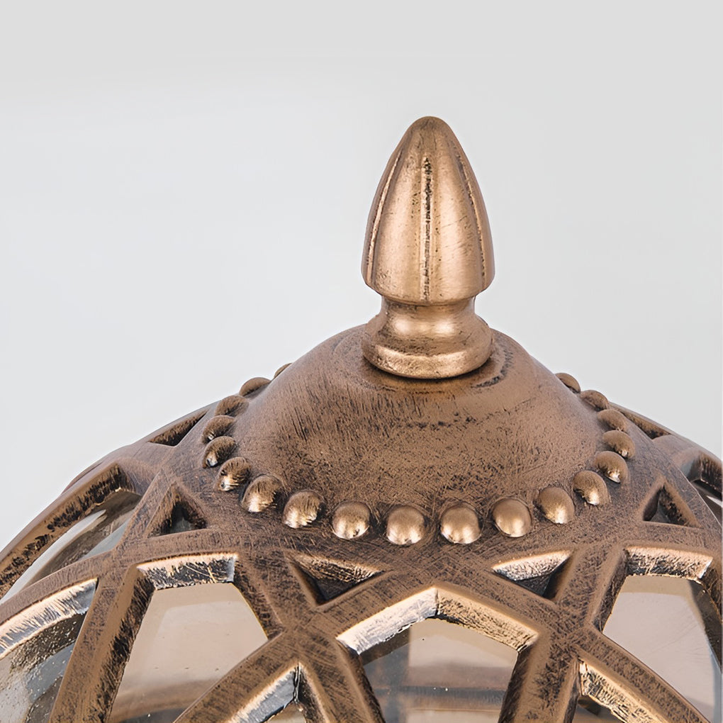 Round Glass E27 Waterproof Outdoor Post Light