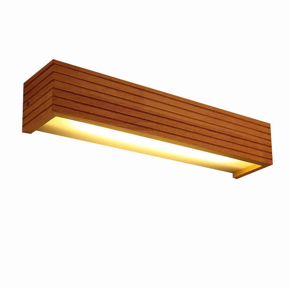 Rustic Wood Vanity Wall Light