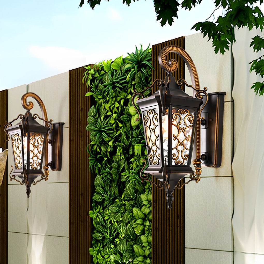 Retro Pattern Outdoor Wall Lamp Ha083047