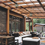 European Style Retro Pendant Aluminum Glass Hanging Ball Outdoor Ceiling Light