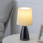 12 Inch Pleated Shade Glass Dimmable Table Lamp