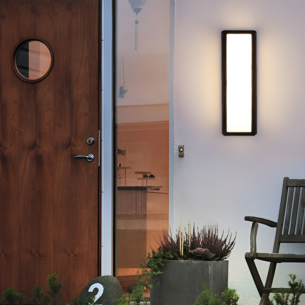 Modern Black Outdoor Wall Sconce with Motion Sensor and LED Illumination