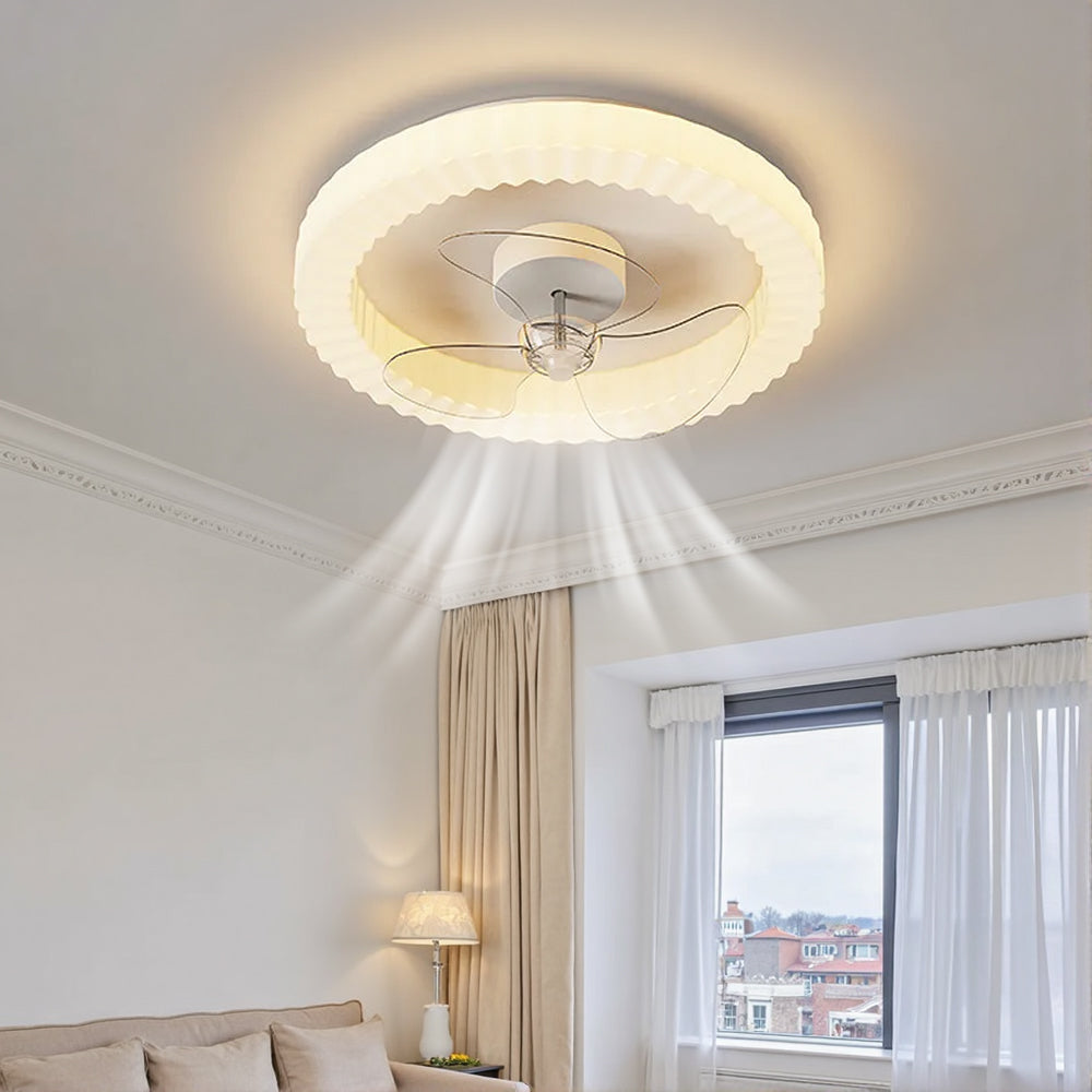 White Round Design Ceiling Fan With Led Lights