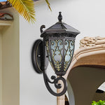 Vintage Flower Pattern Solar Wall Lamp Ha083745