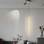 Oval Aluminum Led 3 Step Dimming Modern Pendant Lights With Spotlights