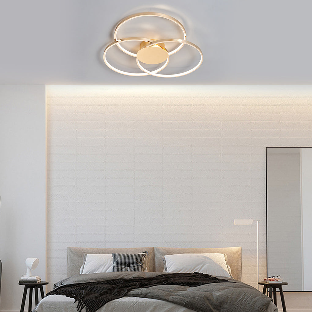 Aurelia Trio Ring LED Ceiling Light – Modern Nordic Semi Flush Mount