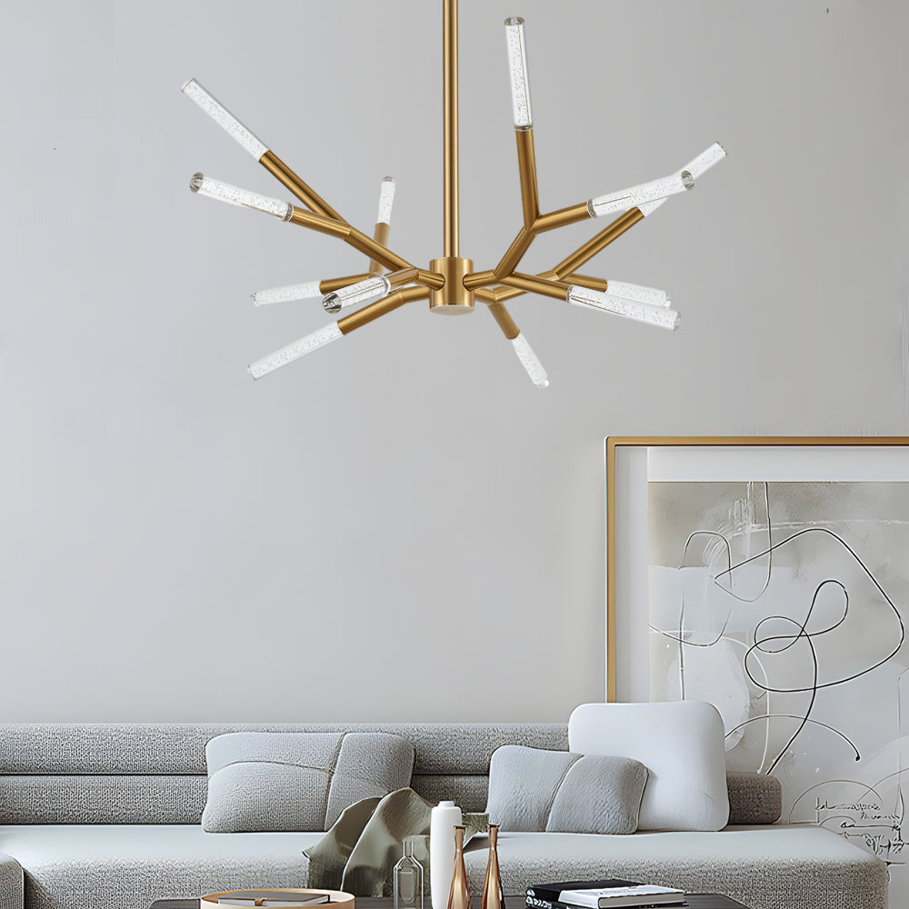 Unique Acrylic Branches Led Minimalist Lines Postmodern Chandelier Lamp