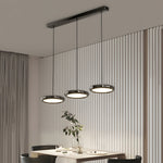 Modern 1 3 Light Black Chrome Round Metallic Led Pendant Light
