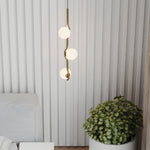Modern Linear Glass Ball Pendant Light With 3 4 6 Light Black Gold
