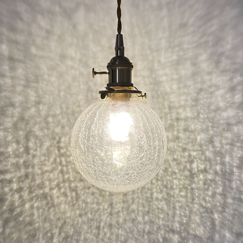 Spherical Glass Cracked Pattern Ceiling Lamp Li001924
