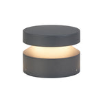 Minimalist LED Bollard Landscape Light in Sand Gray, 12W Warm White 3000K, IP65 Waterproof