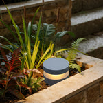Minimalist LED Bollard Landscape Light in Sand Gray, 12W Warm White 3000K, IP65 Waterproof