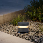 Minimalist LED Bollard Landscape Light in Sand Gray, 12W Warm White 3000K, IP65 Waterproof