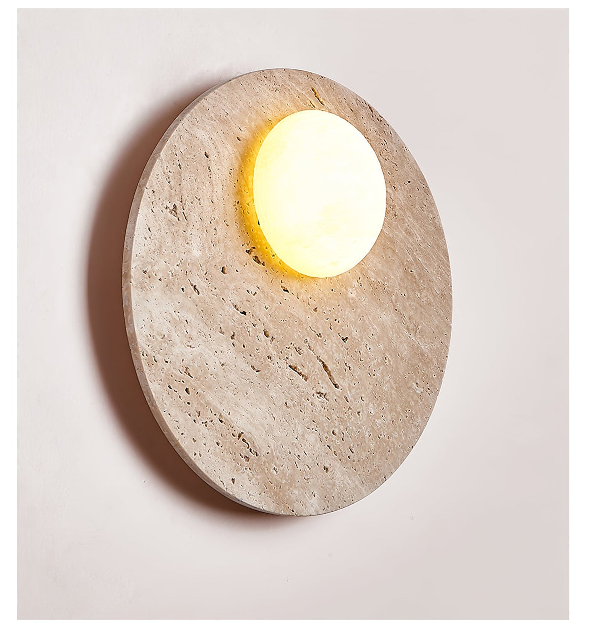 Moonwake Travertine Wall Sconce – Modern Natural Stone Lighting