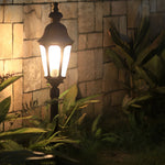 European-Style LED Pathway Lamp Post in Black for Garden and Courtyard
