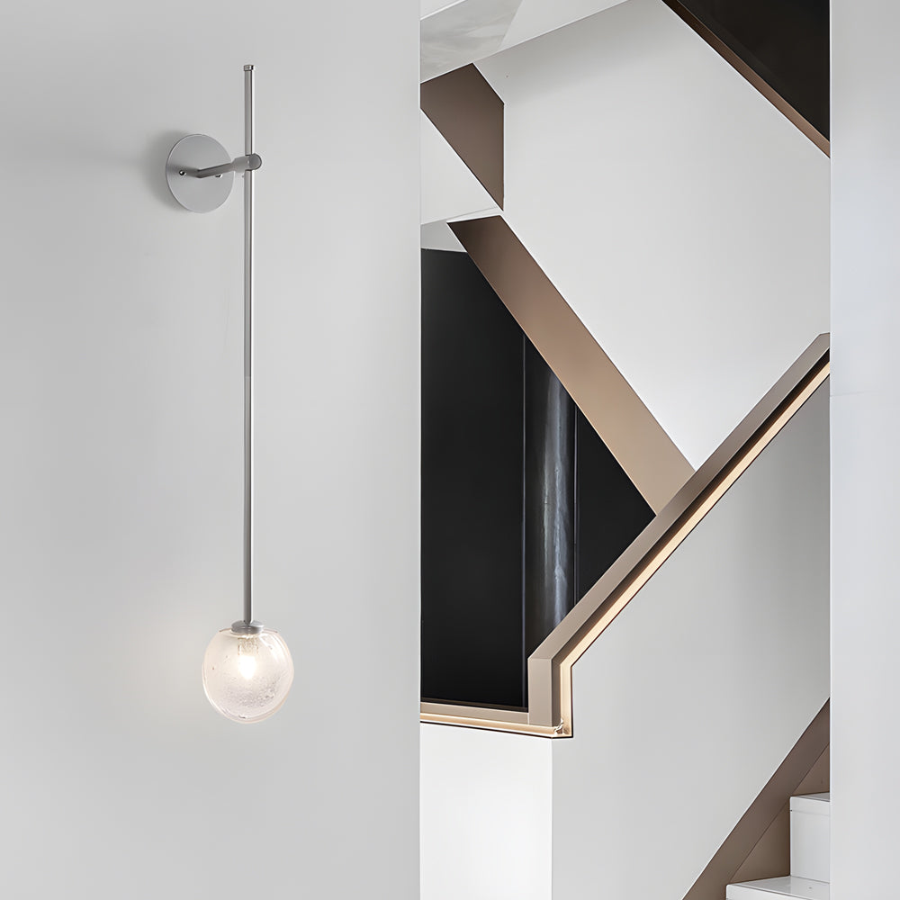 1 Light Glass Bubble Globe Slim Wall Light