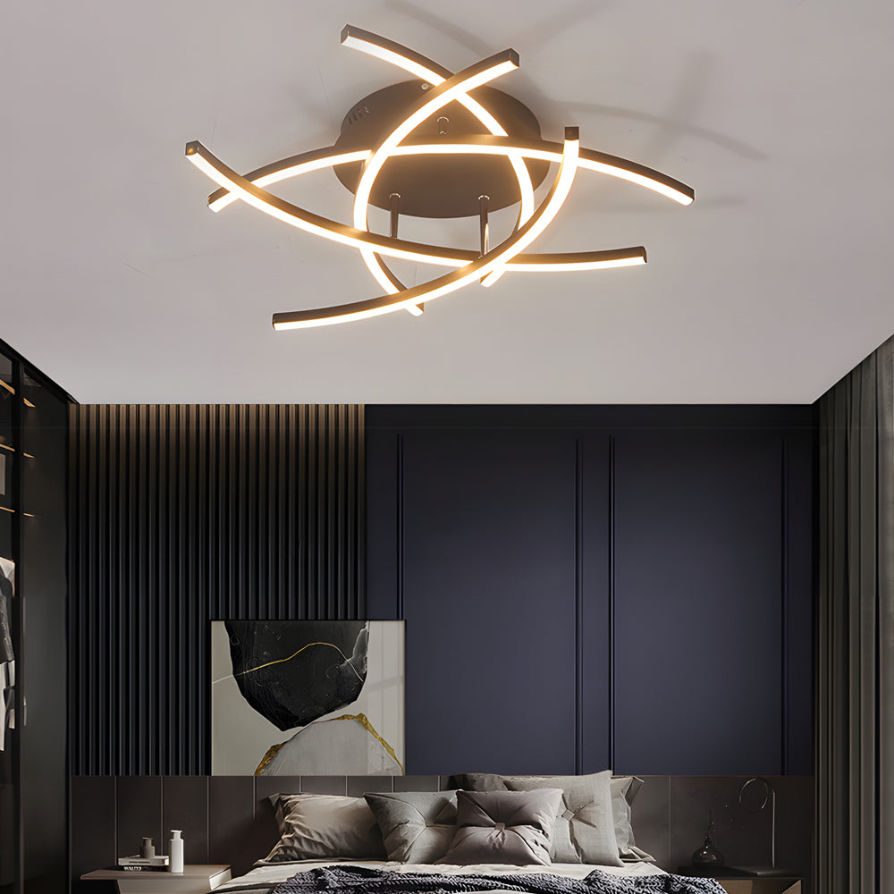 Personality Lines Led Dimmable With Remote Control Modern Ceiling Light Fixture Li002744