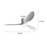 3 Blades Mute Led Ceiling Fan Lamp Ha091731