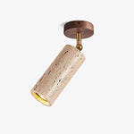 Solis Stone Spotlight in Travertine and Walnut Wood
