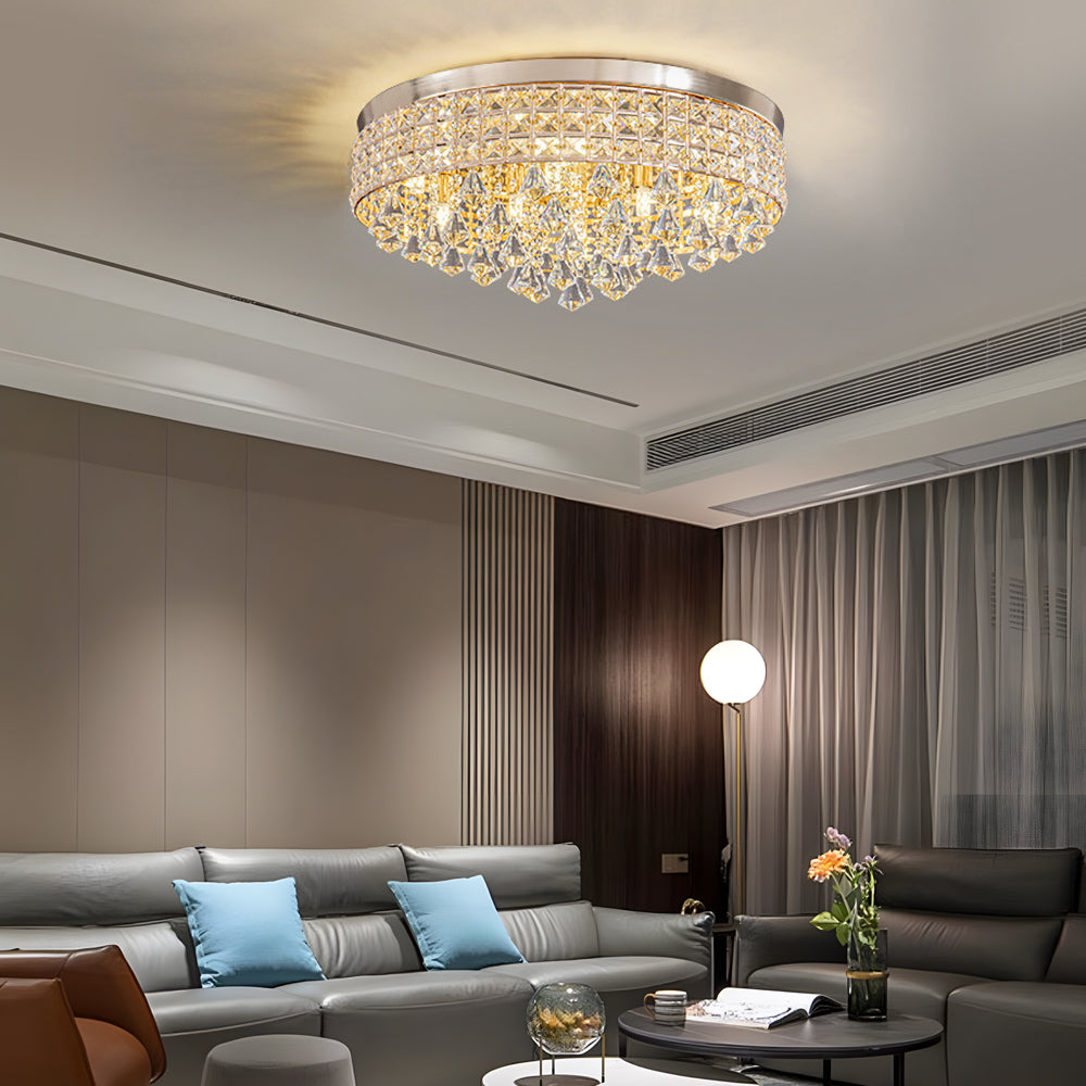 19 Round Crystal Pendants Led Ceiling Lights Fixture Ceiling Lamp