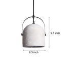 Cement Cylinder Pendant Light 1 Light Concrete Hanging Light In Gray White Black