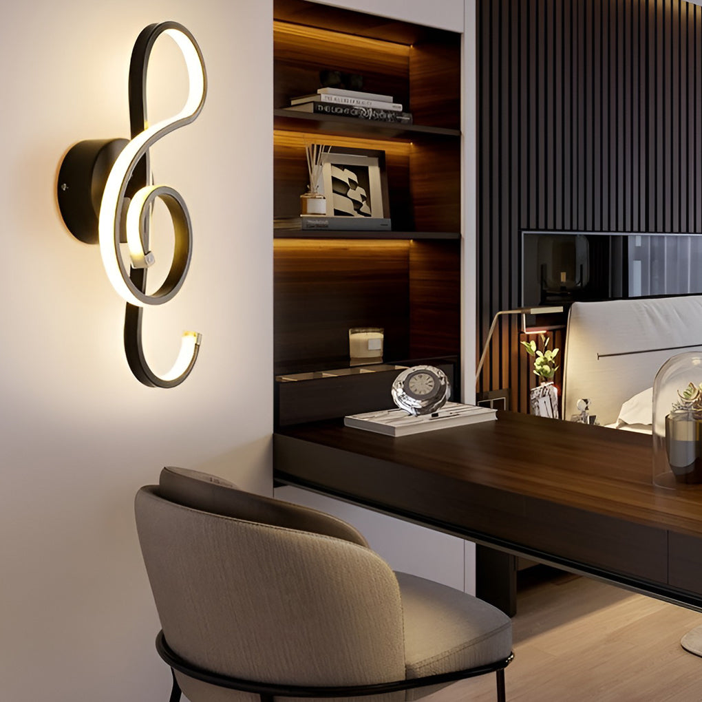 Musical Note Shaped Electroplated Wall Sconce