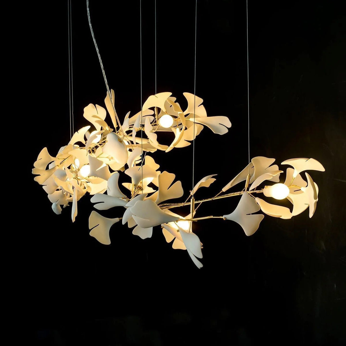 Golden Gingko Leaf Chandelier