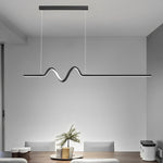 Aurelle Wave LED Pendant Light – Minimalist Nordic Chandelier with Stepless Dimming