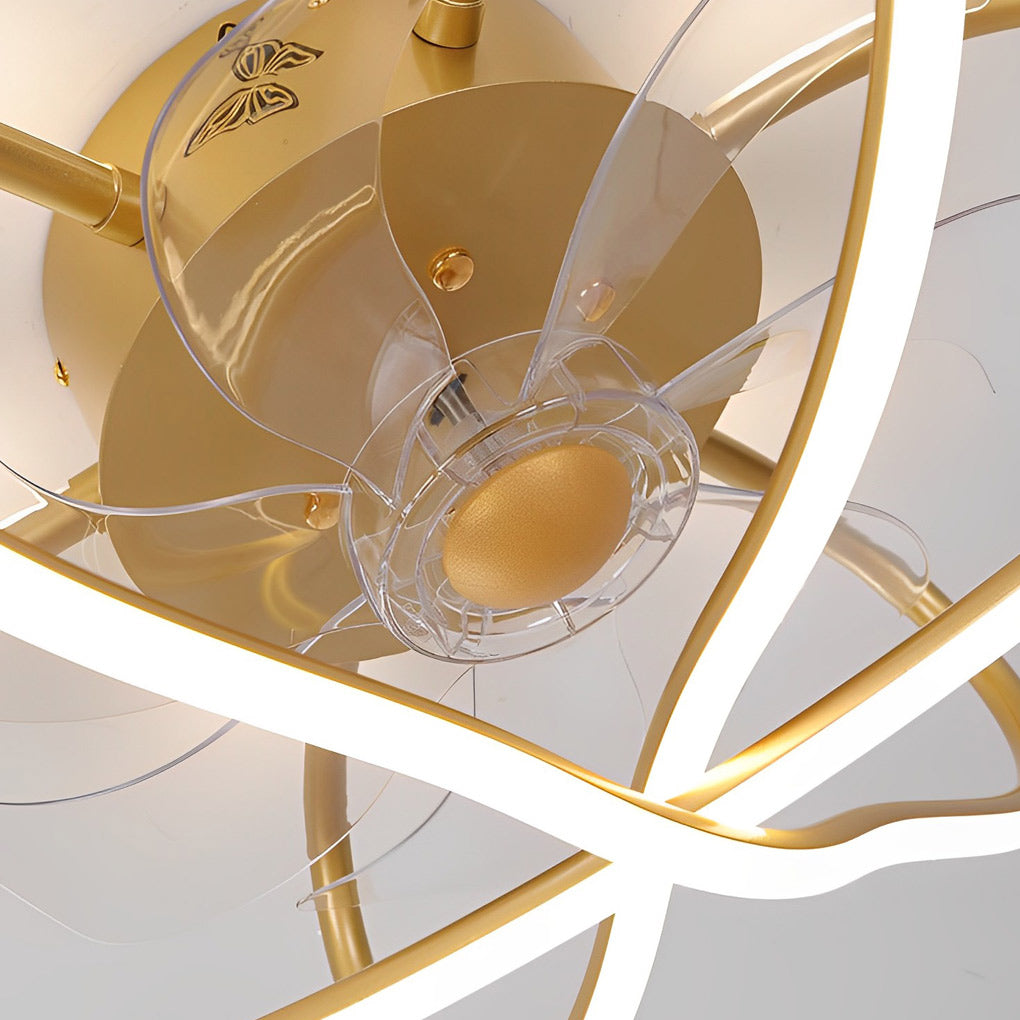 Round Flower Cage Ceiling Fans Lamp Ha082887