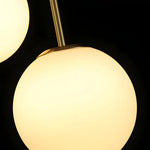 Modern 1 3 Light White Glass Globe Island Pendant Light In Gold Finish