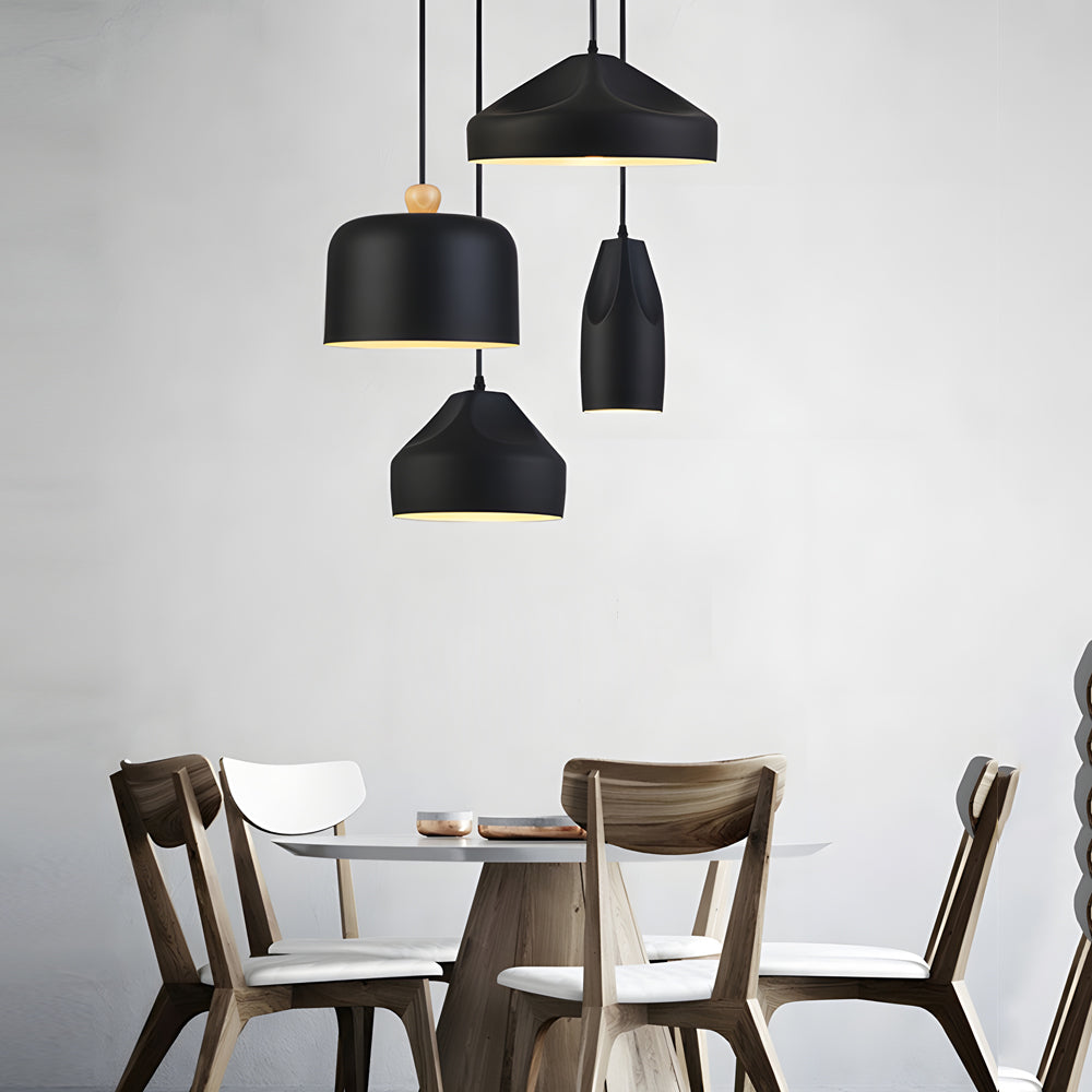 Pleat Box Led Pendant Light 1 Light Black White Aluminum Hanging Lamp